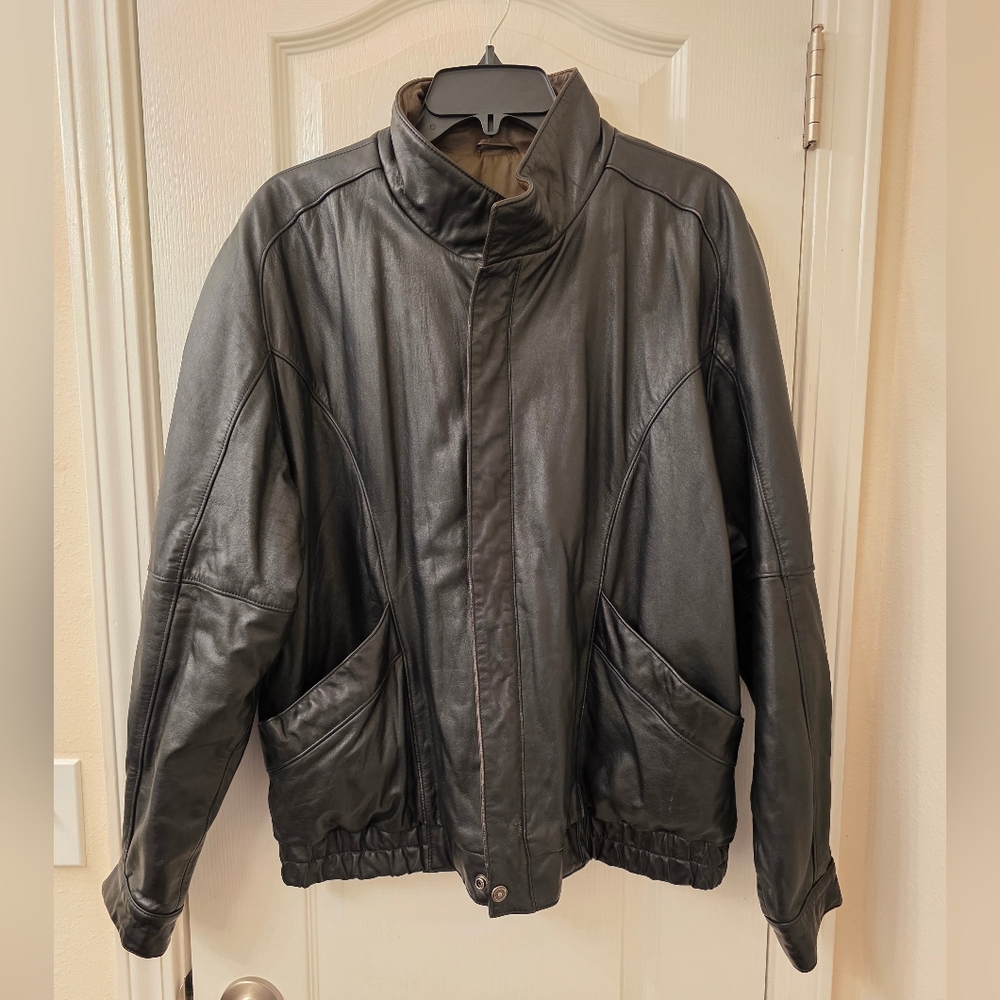 Black Leather Men's Jacket